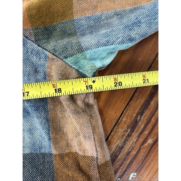 Anthropologie Isabella Sinclair sz. M Plaid Ruffle Flannel Popover Shirt - Picture 5 of 5